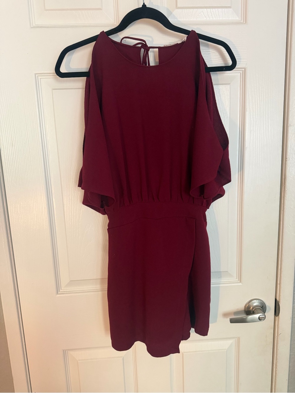 Lush Burgundy Cold-Shoulder Romper